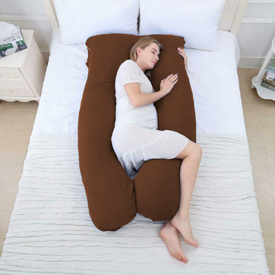 Comfowell pregnancy pillow Polyester Fibre Solid Pregnancy Pillow Pack of 1(Brown)