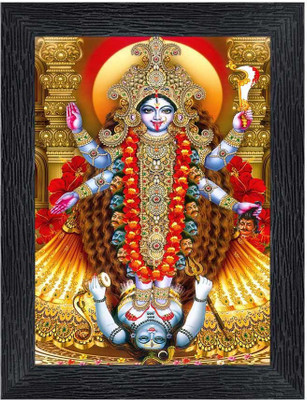pnf Maa Kali MATA Ji Religious Frame with Acrylic Sheet for Worship/Pooja20857 Digital Reprint 8 inch x 6 inch Painting(With Frame)