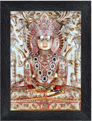pnf Jain God Religious Frame with Acrylic Sheet for Worship/Pooja20450 Digital Reprint 8 inch x 6 inch Painting(With Frame)