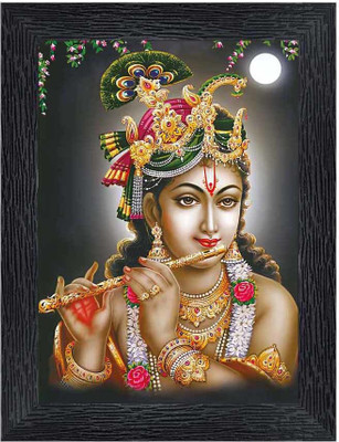 pnf Bal Krishna Religious Frame with Acrylic Sheet for Worship/Pooja20428 Digital Reprint 8 inch x 6 inch Painting(With Frame)