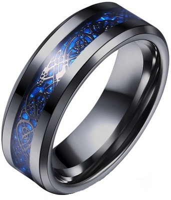 Heer Collection Dragon Black Blue Base Stainless Steel Finger Ring - Thumb Ring Valentine gift Intelligent Smart Ring Fashion Jewellery Collection propose Lovers Fancy Party wear Stylish latest design Heart king Couples Love Golden Black Blue Mens Style Thumb Smart Band Gold plated Name Letter Hand 