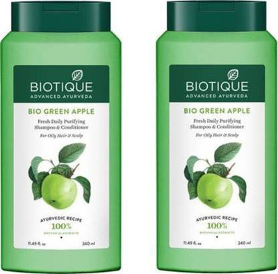 BIOTIQUE BIO Green Apple Shampoo 340ml (pack 2)(680 ml)