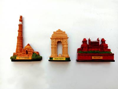 the monumet shop RED FORT INDIA GATE QUTUB MINAR SET, Monuments of India 3D best souvenir gift INCREDIBLE INDIA Decorative Showpiece  -  9 cm