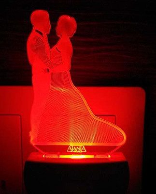 Super Ajanta 2099 lOVE COUPLE 3D Illusion Night Lamp Comes with 7 Multi-Color and Perfect Laser Cut Design Night Lamp(10 cm, Multicolor)