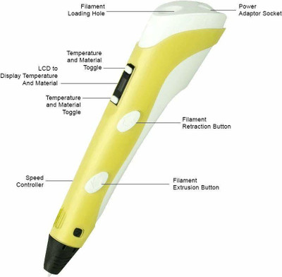 Dolpinstyle 3D Pen Yellow 3D Printer Pen