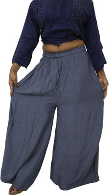 rayie collection Flared Women Grey Trousers