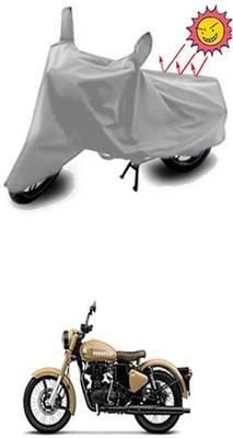 Coverit Two Wheeler Cover for Royal Enfield(Classic 350, Silver)