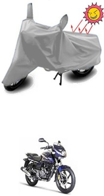 Toy Ville Two Wheeler Cover for Bajaj(Pulsar 180 DTS-i, Silver)