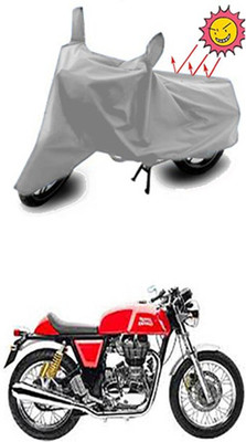 Coverit Two Wheeler Cover for Royal Enfield(Continental GT, Silver)