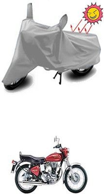 Toy Ville Two Wheeler Cover for Royal Enfield(Silver)