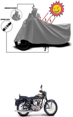 Toy Ville Two Wheeler Cover for Royal Enfield(Twin spark, Grey)