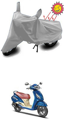 Coverit Two Wheeler Cover for TVS(Silver)