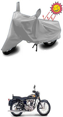 Toy Ville Two Wheeler Cover for Royal Enfield(Twin spark, Silver)