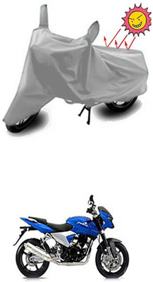 Toy Ville Two Wheeler Cover for Bajaj(Pulsar 200 NS DTS-i, Silver)