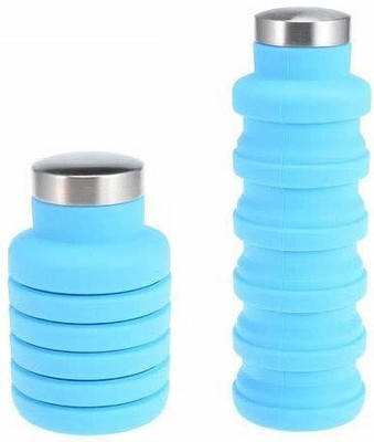 AMMEDARSHAN Folding 500ml Travel Sports Drinking Foldable Water Bottle 500 ml Bottle(Pack of 1, Multicolor, Plastic)