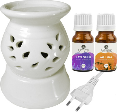 Aatiutik Lavender, Mogra Diffuser Set AT-130ELEDIFF001-LV-MOG(3 x 6.67 ml)