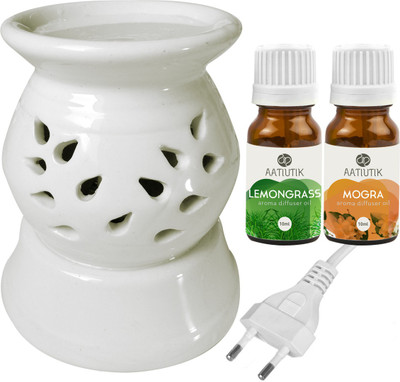 Aatiutik Lemongrass, Mogra Diffuser Set AT-130ELEDIFF001-LG-MOG(3 x 6.67 ml)