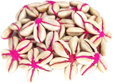 PRANSUNITA Decorative Flower Made of Sea Shell Kowrie, Pack of 15 – Size 3 cm Used in Dresses, Suits, Home Décor, Art & Craft, Gift Wrapping- Dark Pink ( Rani )