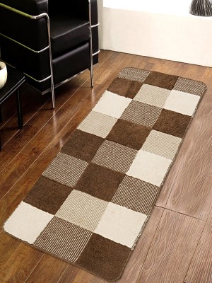 Saral Home Brown Cotton Runner(1 ft,  X 4 ft, Rectangle)