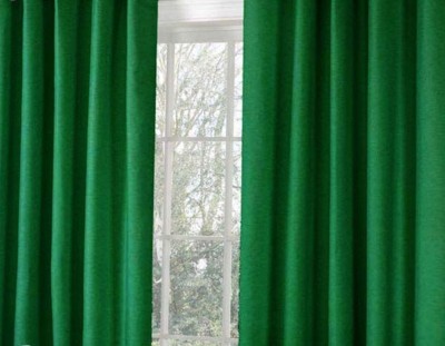 Styletex 152 cm (5 ft) Polyester Semi Transparent Window Curtain (Pack Of 2)(Solid, Green)