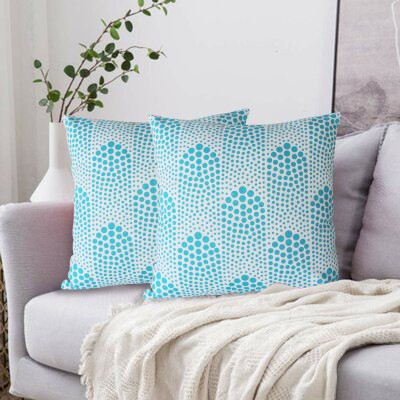 Dekor World Geometric Cushions & Pillows Cover(Pack of 2, 60 cm*60 cm, Blue)