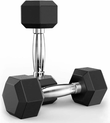LCARNO Rubber Coated Professional Hexa Dumbbells Pack of 2 Fixed Weight Dumbbell Fixed Weight Dumbbell(2.5 kg)