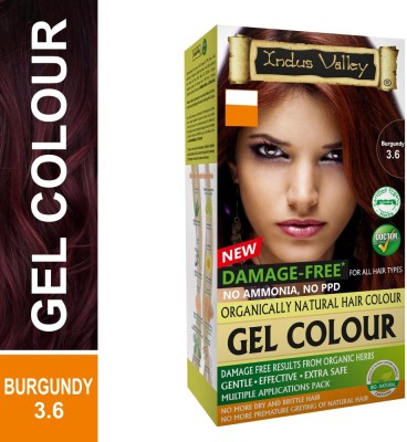 Indus Valley Organically Natural Hair Color No Ammonia Gel Hair Color Burgundy 3.6 , Burgundy