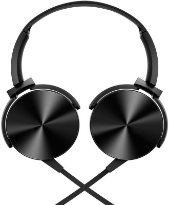 BAGATELLE XB-450 Over-Ear Hi-Fi Extra Bass Ultra Soft Foldable Headphone Wired Headset(Black,...