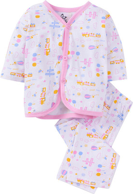Babywish Boys & Girls Casual Dress T-shirt, Trouser(Magic Train PINK)