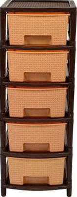 YASHODEEP PLASTIC Utensil Kitchen Rack Plastic Free Standing Multi-Purpose Modular Drawer Storage Organizer for Home and Kitchen - (5 Layers) Foldable Storage Box Containers Kitchen Rack (Plastic)