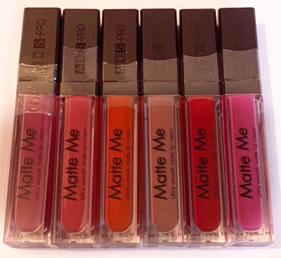 ads pro ultra smooth liquid lipstick pack of 6(multicolor, 36 ml)