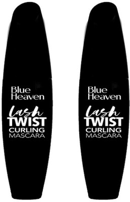 BLUE HEAVEN Lash Twist Curling Mascara Super Curled, Thick Lashes Pack of 2 12 ml(Black)