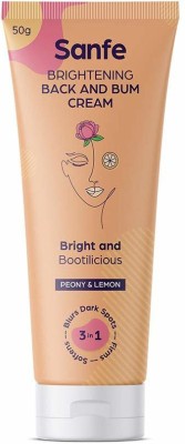 Sanfe Brightening Back and Bum Cream 50g - for uneven, dark and patchy bum and back - Natural Peony, Licorice and Lemon extracts with Vitamin E(50 g)
