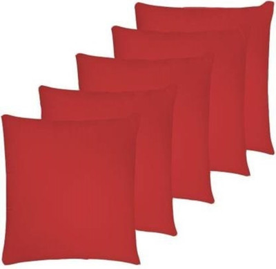 Changers Polyester Fibre Solid Cushion Pack of 5(Maroon)