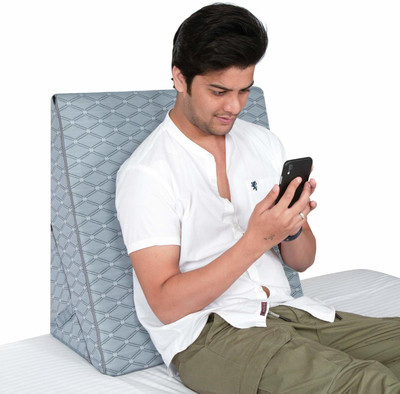 METRON 7-in-1 Multipurpose Adjustable Bed Wedge Pillow for Sleeping | Helps in Elevating Head Neck Leg & Knee for Acid Reflux Gerd Edema Varicose Veins & Post Surgery | Foam Abstract Orthopaedic Pillow Pack of 1(Grey)