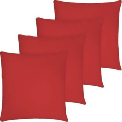 Swikon star Polyester Fibre Solid Cushion Pack of 4(Maroon)