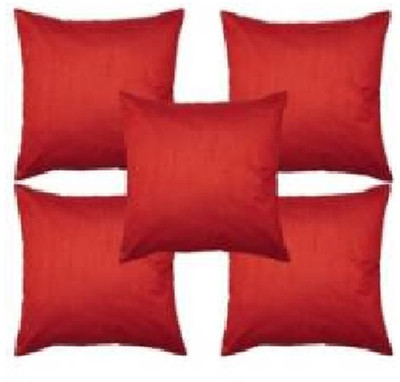 Swikon star Polyester Fibre Solid Cushion Pack of 5(Maroon)