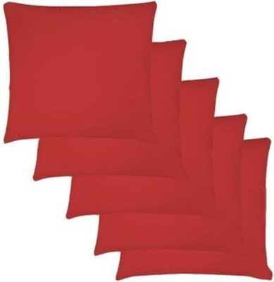 GKM Polyester Fibre Solid Cushion Pack of 5(Maroon)