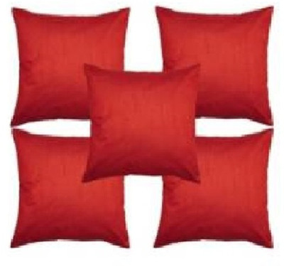 Swikon star Polyester Fibre Solid Cushion Pack of 5(Maroon)