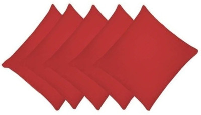 Swikon star Polyester Fibre Solid Cushion Pack of 5(Maroon)
