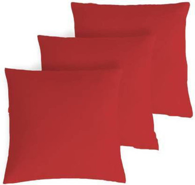 GKM Polyester Fibre Solid Cushion Pack of 3(Maroon)