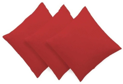 Swikon star Polyester Fibre Solid Cushion Pack of 3(Maroon)