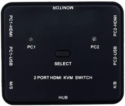 Tobo HDMI KVM Switch 2 Ports Share 2 Computers with One Monitor 2x1 USB KVM Metal Switch with HDMI Cables and USB Cable, Support UHD,4K@30Hz, Support Wire Keyboard and Mouse (2-Port-USB) Media Streaming Device(Black)