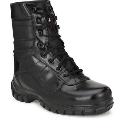 Astro LEATHER COMBAT ARMY BOOT SHOES/ARMY SHOES/SHOES FOR MEN Boots For Men(Black , 6)