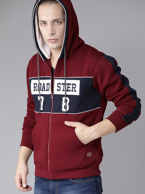 Roadster Full Sleeve Self Design, Color Block Men Sweatshirt