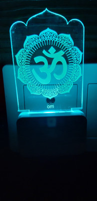 Super Ajanta E173 OM 3D Illusion Night Lamp Comes with 7 Multi-Color and Perfect Laser Cut Design Night Lamp(10 cm, Multicolor)