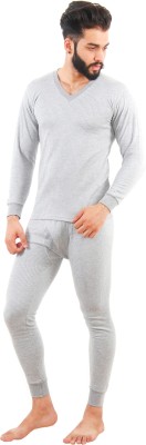 Epoxy Premium Winter Wear Light Grey Men Top - Pyjama Set Thermal