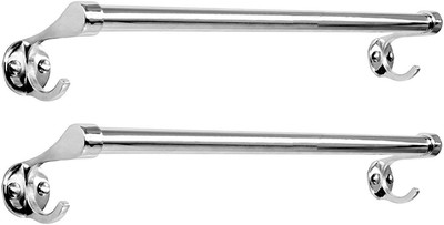 LABATHWAYS Towel Hanger for Bathroom/ Rod/Bar/Bathroom Accessories Pack of : 2 Silver Towel Holder(Stainless Steel)