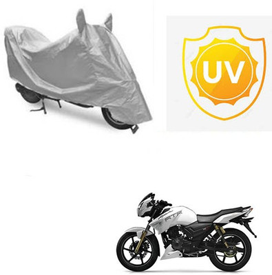 Atulit enterprises Waterproof Two Wheeler Cover for TVS(Apache RTR 180, Silver)