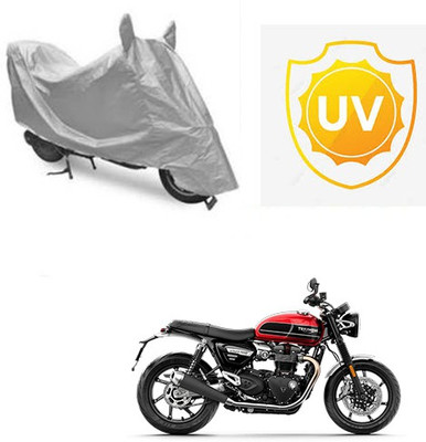 SRENTERPRISES Waterproof Two Wheeler Cover for Triumph(Twin, Silver)